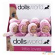 Dolls World - 25 cm puha baba rózsaszín, pink