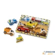 Melissa&Doug - Készségfejlesztő Játék, Könnyen Megfogható Puzzle, Munkagépek (3726K)