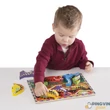 Melissa&Doug - Készségfejlesztő Játék, könnyen megfogható Fa puzzle, dínók (3747)