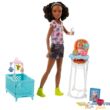 Barbie Skipper afroamerikai bébiszitter baba etetővel és kisággyal játékszett - Mattel