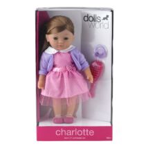Dolls World - Charlotte 36-cm-es barna hajú baba