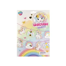 Unikornis papír girland, 3 m, 14 zászló 750012