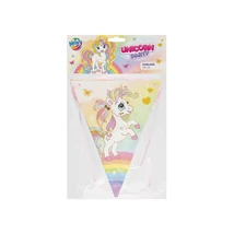 Unikornis papír girland, 3 m, 7 zászló 750013