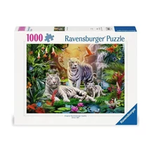 Ravensburger - Puzzle 1000 db - Fehér tigriscsalád 12000886     
