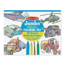 Melissa&Doug - Kreatív Játék, Jumbo Színező, Járművek (4205MD)