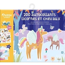 Auzou - Újrahasználható matricázó készlet,Unikornisok és lovak AUZOU2412