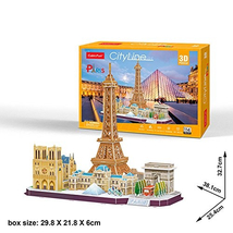3D puzzle: City Line Párizs 114 db-os - Cubicfun