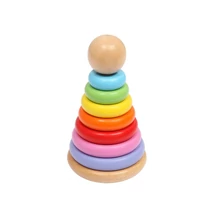 Fa montesszori, gyűrű piramis 13 x 13 x 23 cm