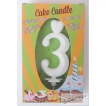 Cake candle - Fehér számgyertya 3-as
