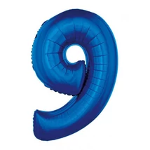 Foil ballon -  kék "9"-ás szám fólia lufi 102cm