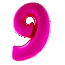 Fólia lufi "9"szám pink 102cm-es