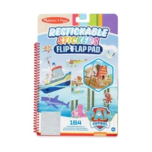 Melissa&Doug - Kreatív játék, újrahasználható matrica füzet, Mancs őrjárat, kaland öböl 33254