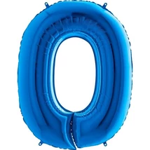 Mega Shape kék "0"-ás szám fólia lufi 102cm