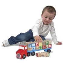 Melissa&Doug - Fa Készségfejlesztő Játék, Betűszállító Teherautó (5175)