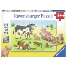 Ravensburger - Boldog állatcsaládok 2 x 12 darabos puzzle