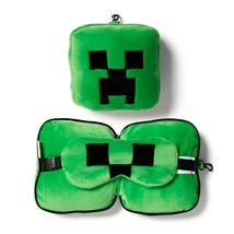 Utazópárna szemmaszkkal szett, Plüss RELAXEAZZZ - Minecraft Creeper CUSH306