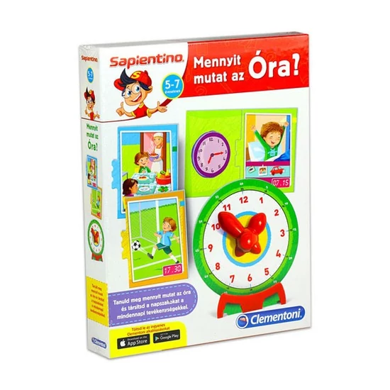 Clementoni - Mennyit mutat az óra? társasjáték - Sapientino