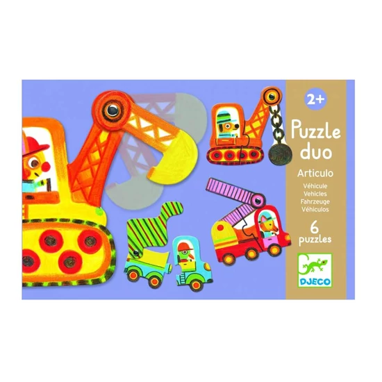 Djeco - Járművek puzzle 6 db-os
