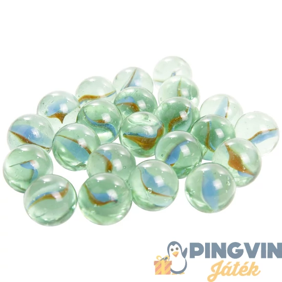 Üveggolyó 50 darabos - 16-mm, kék-zöld