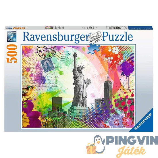 Ravensburger - Puzzle 500 db - Képeslap New York 17379