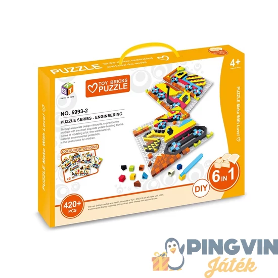 Mozaik képkirakó puzzle 420 db, 6 képpel - autók 321001