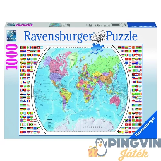 Ravensburger - Puzzle 1000 db - Világtérkép 19633