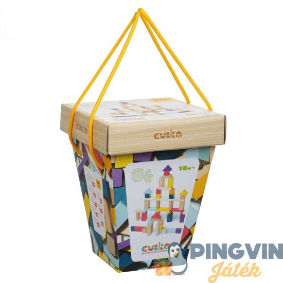 Cubika - 100 db-os fa építőkocka 15184