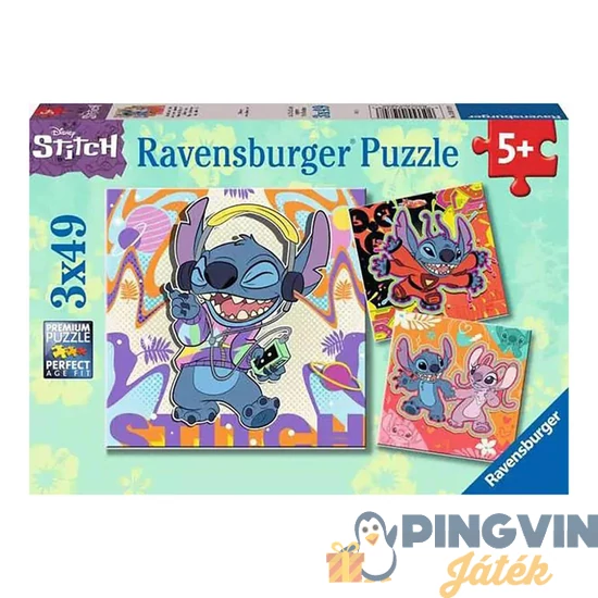 Ravensburger - Puzzle 3x49 db - Stitch