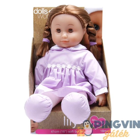 Dolls World - Lily: 41 cm alvós szemű, fésülhető baba