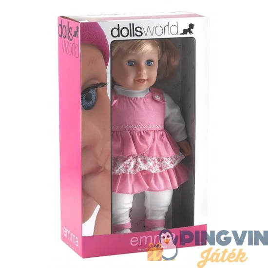 Dolls World - Emma 41 cm-es  puha testű baba (fésülhető, 2 féle)
