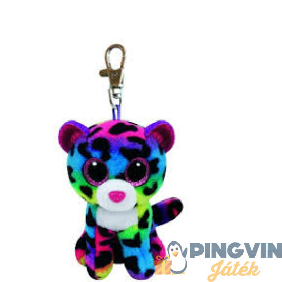 Plüss figura Beanie Boos -  8,5 cm-es kulcstartó, Dotty neon leopárd