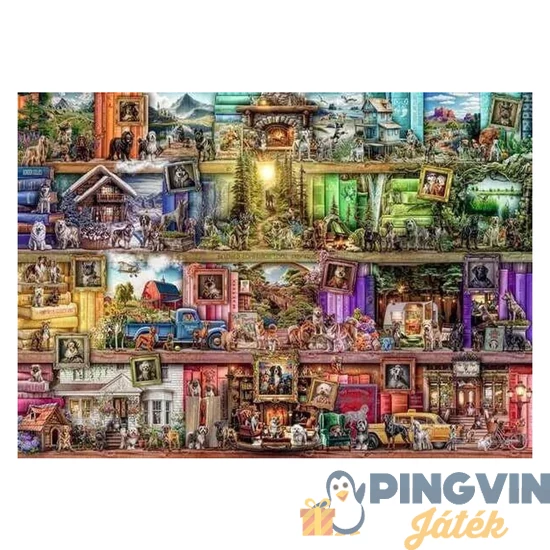 Ravensburger - Puzzle 1000 db - Kutyus könyvtár 12001259        