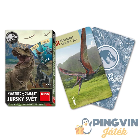 Dino - Kvartett kártya - Jurassic world 606081          