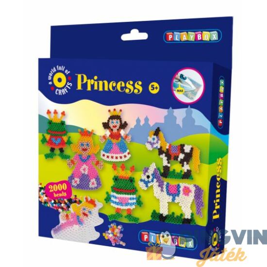 Playbox - Vasalható gyöngykép készítő, hercegnők 2000db gyöngy 2456227