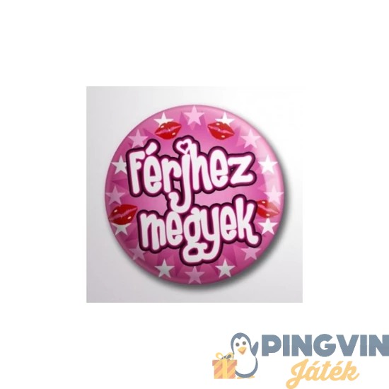 Party4U - Kitűző "Férjhez megyek" 6 cm-es