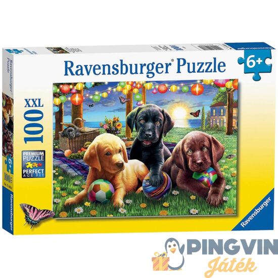 Ravensburger - Puzzle 100 db - Kutyus piknik 12886