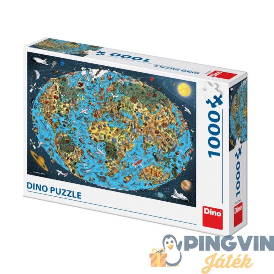 Dino - Puzzle 1000 db - Világtérkép (532816))