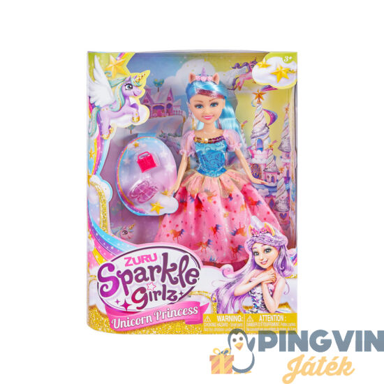Sparkle girlz - Unikornis hercegnő baba 30 cm