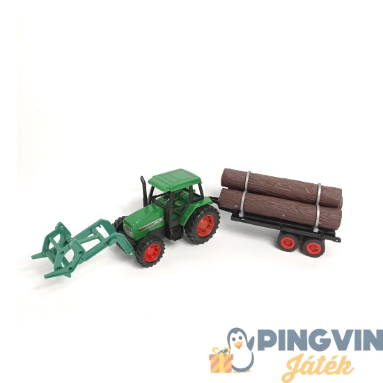 Fa szállító traktor+pótkocsi 40cm-es - 537ABC