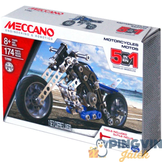 Meccano: Motor 5 az 1ben fém építő szett 174 db-os