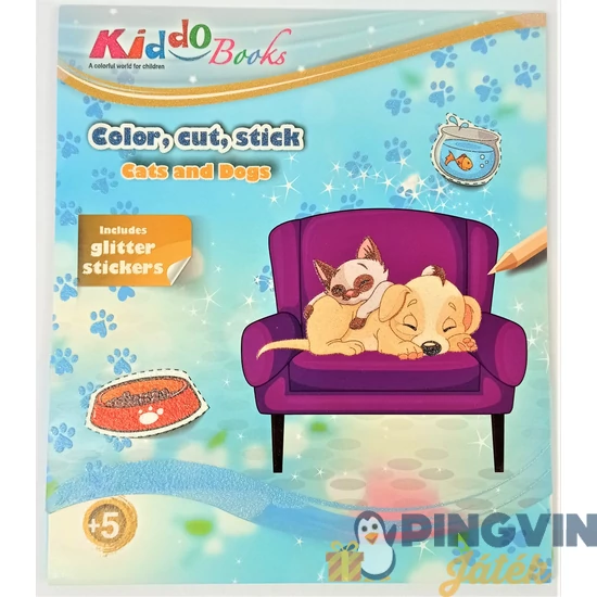 Kiddo kutyás,cicás matricás színező füzet