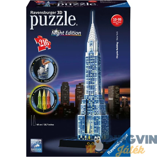 Ravensburger - Puzzle 3D 216 db - Chrysler épület világító