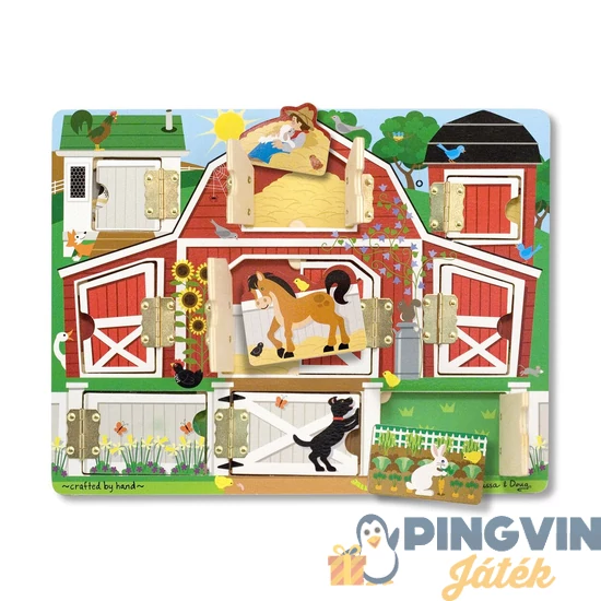 Melissa&Doug - Fa Készségfejlesztő Játék, Mágneses Bújócska Ház (4592)