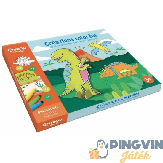 Auzou - Színező és modellező kreatív készlet, Dinoszauruszok (AUZOU9250)
