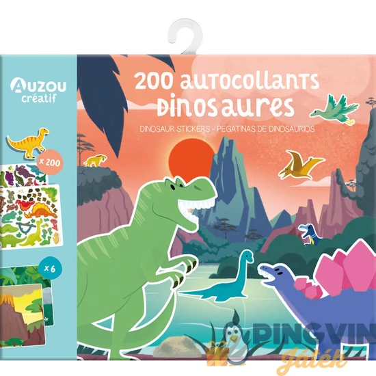 Auzou - Újrahasználható matricázó készlet, Dinoszauruszok (AUZOU2399)