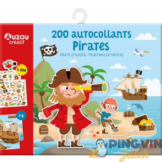 Auzou - Újrahasználható matricázó készlet, Kalózok (AUZOU2467)