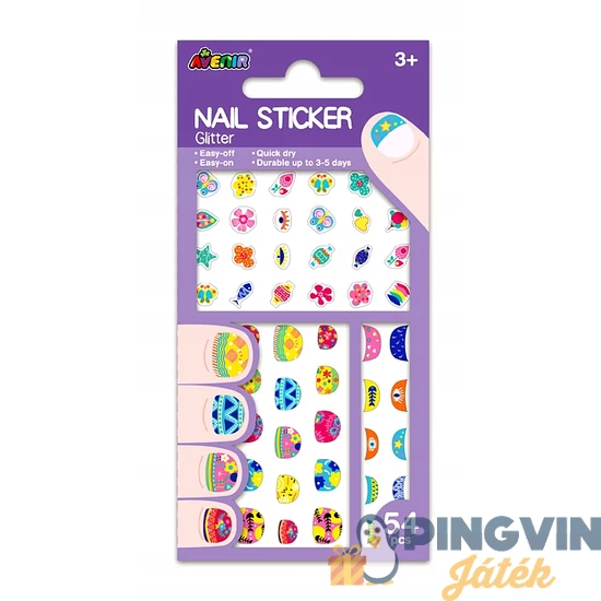 Avenir - Csillogó körömmatrica szett,virágok NA198177