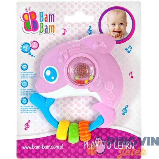 Delfin interaktív bébicsörgő - B-Toys