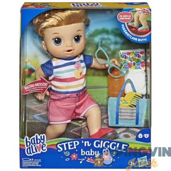 BabyAlive - Tipegő, kacagó fiú baba, szőke hajú E5244 - Hasbro