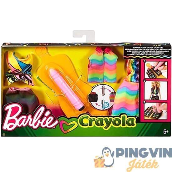 Barbie: Crayola Szivárvány Galléros ruhakészítő szett - Mattel